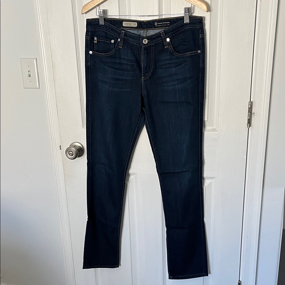 AG Adriano Goldschmied The Stevie Slim Straight Dark Blue Jeans - Size 31R